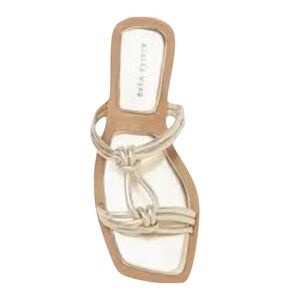 AZALEA WANG Women's Gold Stetson Slip On Sandals Size 7